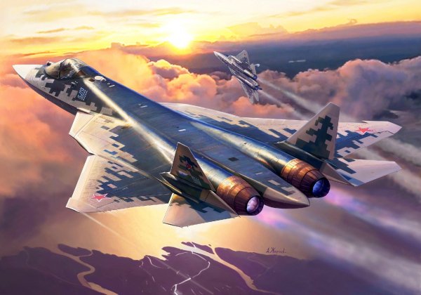 su-57-para-vks-rossii-rassvet-istrebitel-piatogo-pokoleniia
