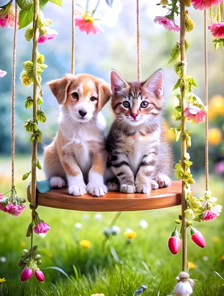 Щенок с Котёнком