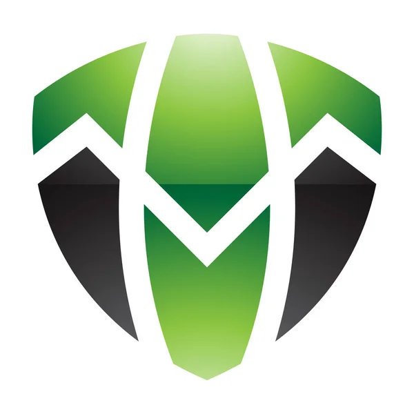 stock-photo-green-black-glossy-shield-shaped