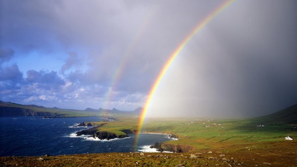 Rainbow Over Ballyferriter Bay, County Kerry, Ireland