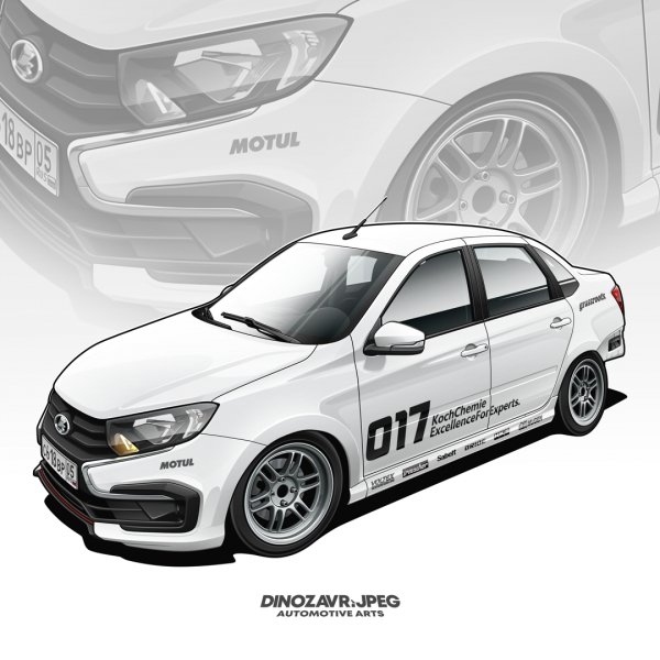 LADA GRANTA SPORT, наклейки на порогах и бамперах
