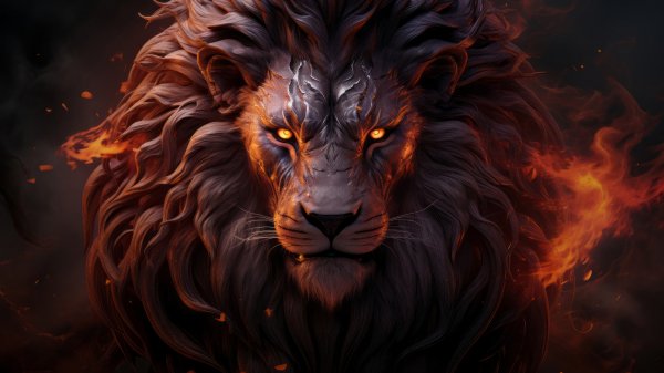 Lion-animal-digital-art-4k-wallpaper