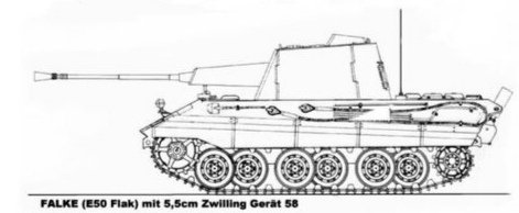 Falke (E-50 Flak) Mit 5,5 cm Zwilling Gerät 58