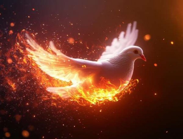 Огненный голубь - символ Духа Святого