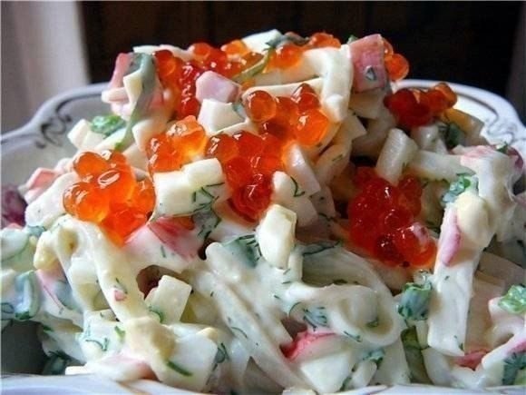 Салаты с кальмарами