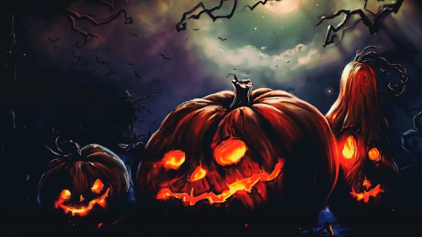 Illustration-Photoshop-fantasy-art-night-Halloween-pumpkin