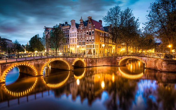 Amsterdam освещение город вода