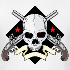skull-and-guns-tee design