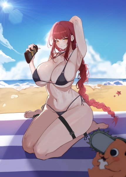 Makima and pochita chainsaw man drawn by k dogo 7