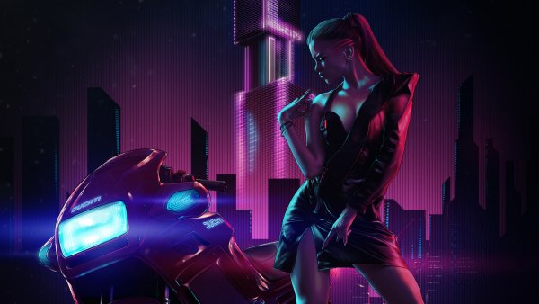 Biker-girl-scifi-digital-art 4K-4.2056