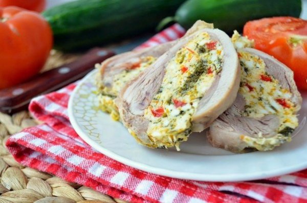 Домашние куриные рулеты (колбаски) с начинкой