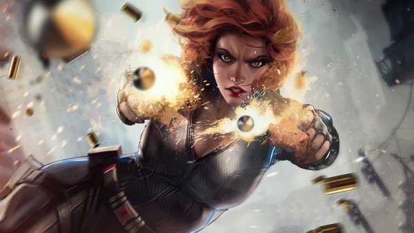 Black-widow-shooting-bullets-movie-art-natasha-romanoff 4K