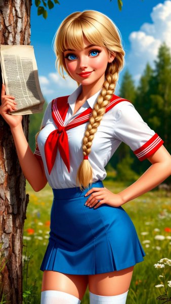 Славя из игры "Бесконечное лето"