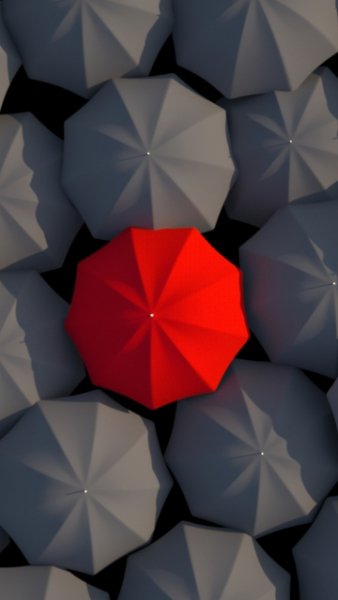 Umbrellas 3d red gray 360x640