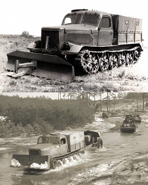 Тягач с бульдозерным отвалом