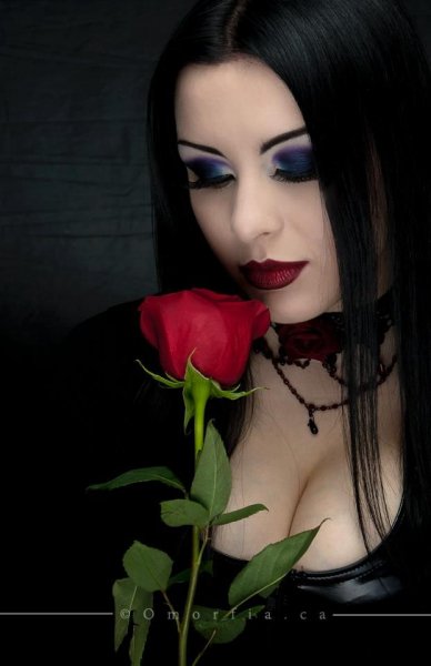 Gothic girl &amp; rose