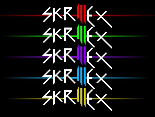 skrillex changing the color logo gif by