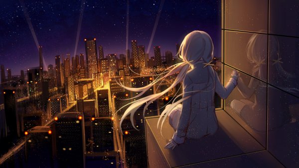 wallpapersden.com anime-girl-looking-at-stars 7680x4320