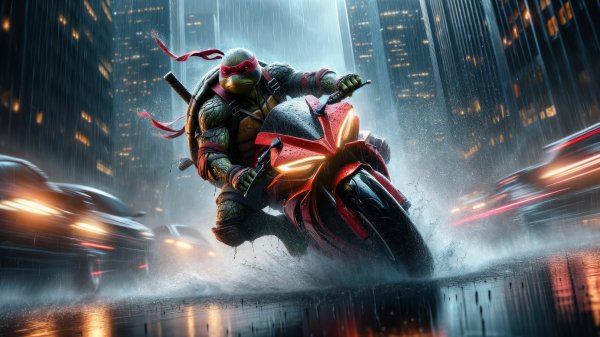 Raphael-teenage-mutant-ninja-turtle-riding-motorcycle-4k 657