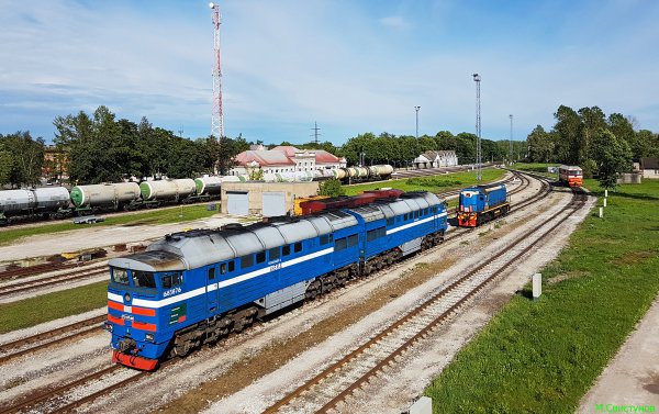 Тепловоз 2ТЭ116УП-0001, ст.Нарва, Эстония