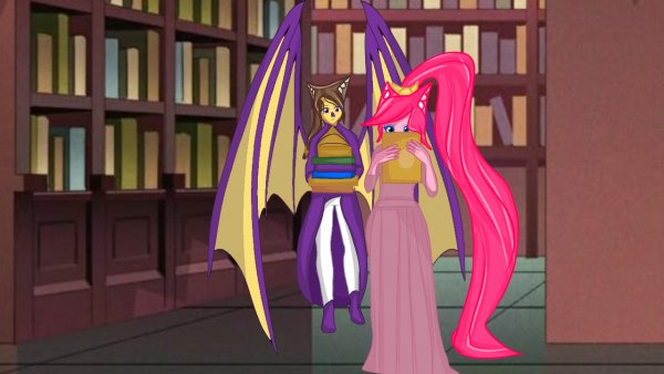 Stella Princess and Business Trips Yarik in Library Castle