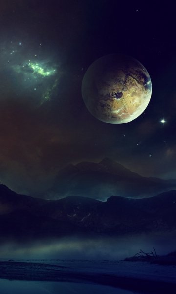 космос, планета, свет, ночь