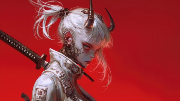 Anime-girl-horn-katana-cyberpunk-sci-fi-4k 727@0@j