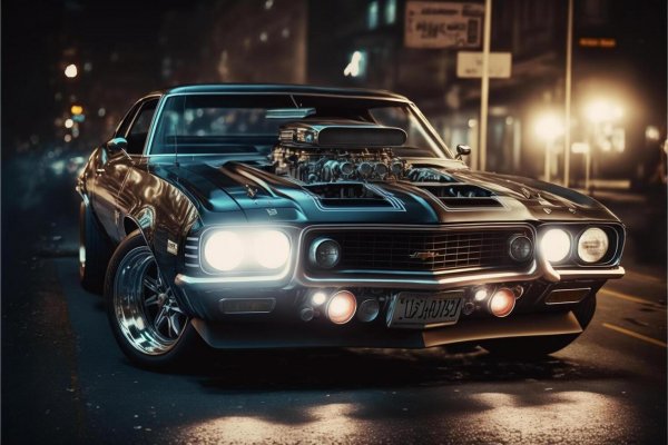 Car-parked-on-the-side-of-the-road-at-night