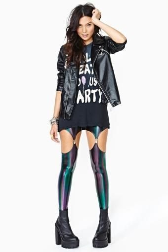 Oil Spill Garter Leggings