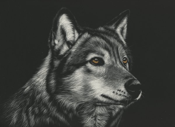 Wolves Painting Art Head Black and white Black 530958 3464x25