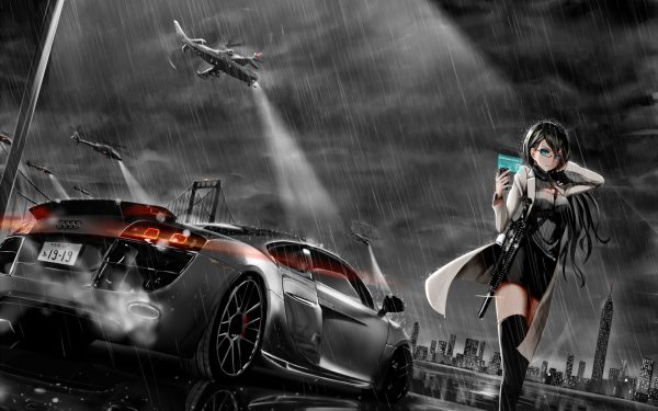 Аниме девушки машины авто АРТ