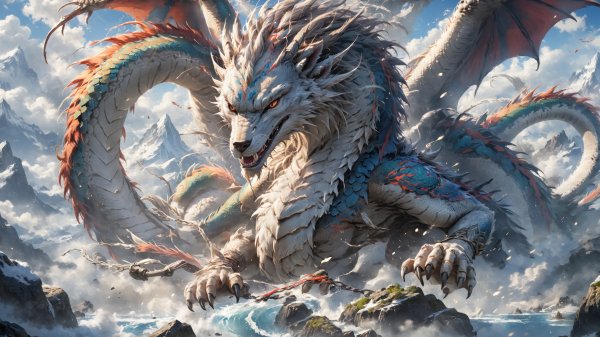 White-dragon-fantasy-creature-4k-wallpaper 260@0@k
