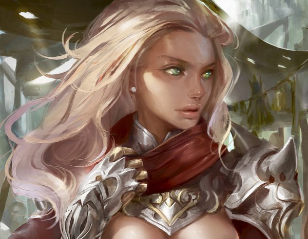 art-devuska-blondinka-vzglad-profil-zelenye-glaza-dospehi