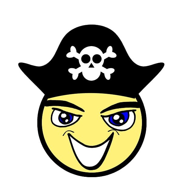 8 of cartoon people black and yellow pirate emoji clip