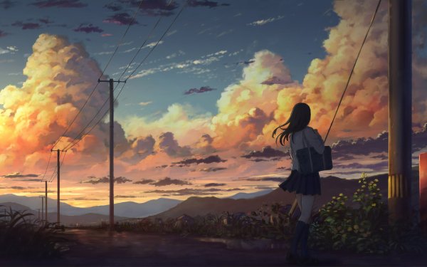 anime-girl-outside-power-lines-clouds-4k-uw-2880x1800